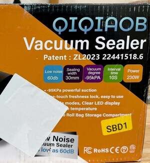 QIQIAOB SV608 Automatic Vacuum Sealer Machine w/ Built-in Cutter and Bag Storage